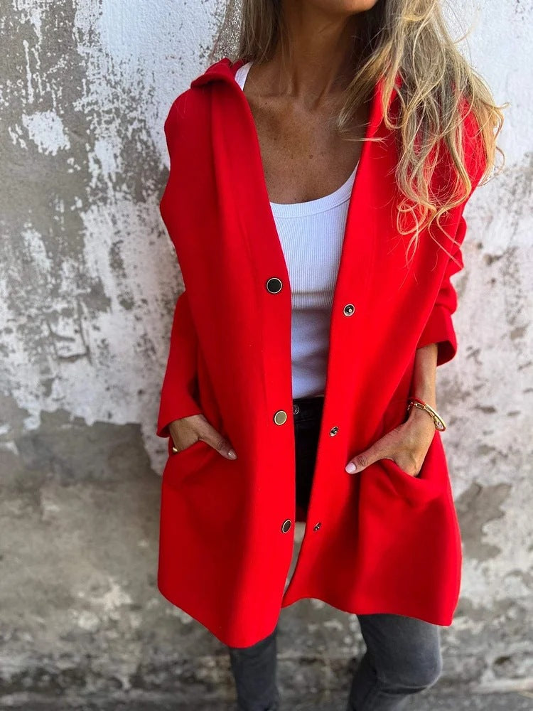 Anya™ | Strickjacke mit Knöpfen und Kapuze