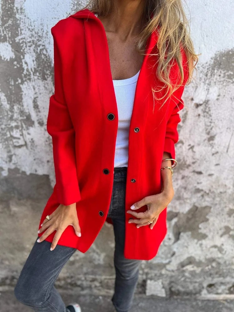 Anya™ | Strickjacke mit Knöpfen und Kapuze