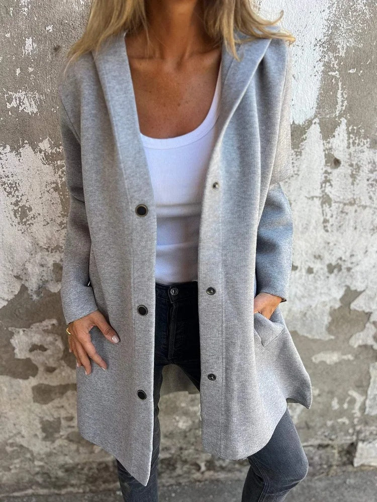 Anya™ | Strickjacke mit Knöpfen und Kapuze