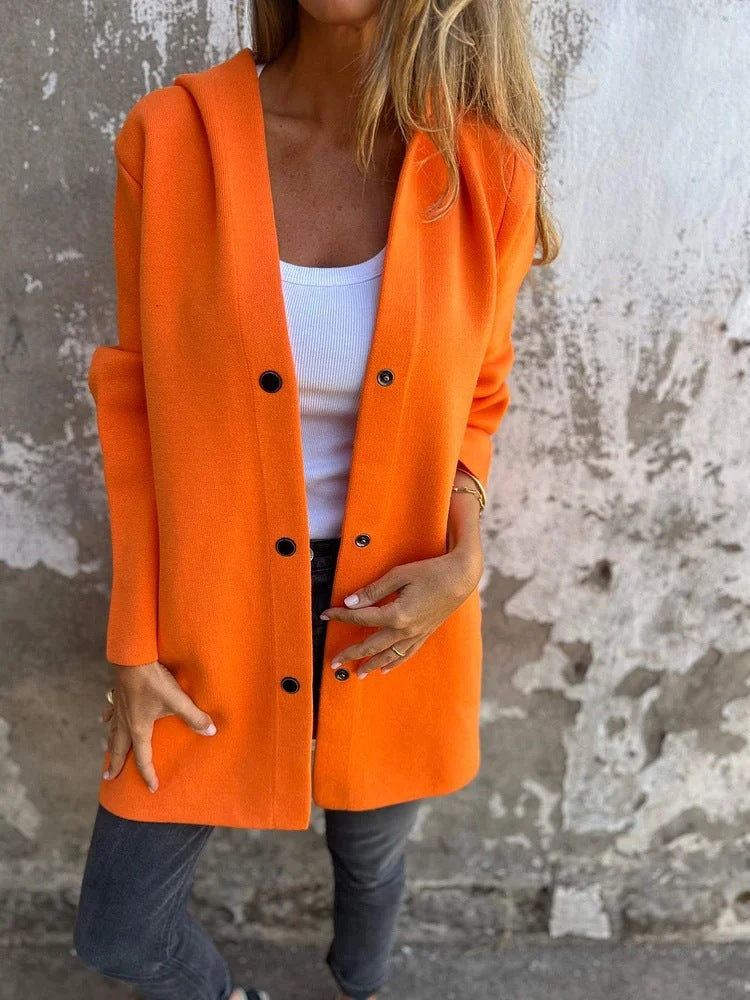 Anya™ | Strickjacke mit Knöpfen und Kapuze