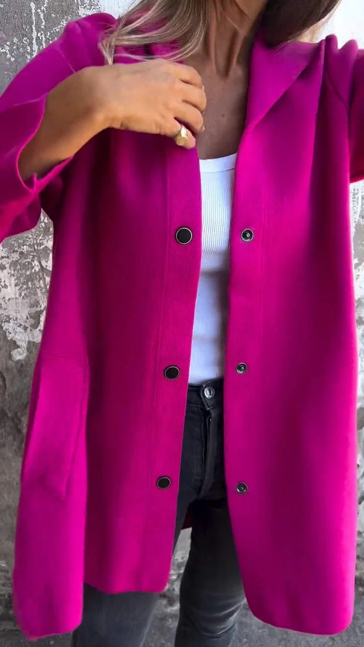 Anya™ | Strickjacke mit Knöpfen und Kapuze