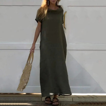 Iona™ | Kleid in Leinenoptik mit elegantem Kragen