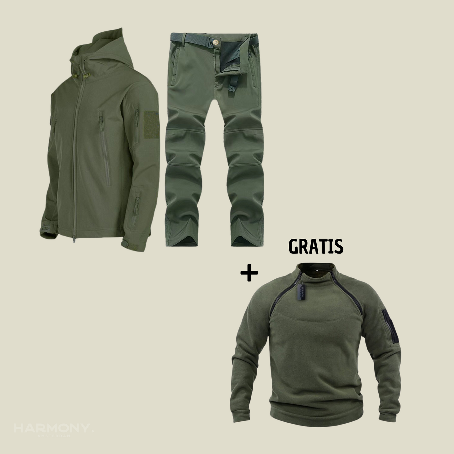 LUCAS / MILITÄRISCHE WASSERDICHTE ANZUG +1 GRATIS FLEECE TRUI