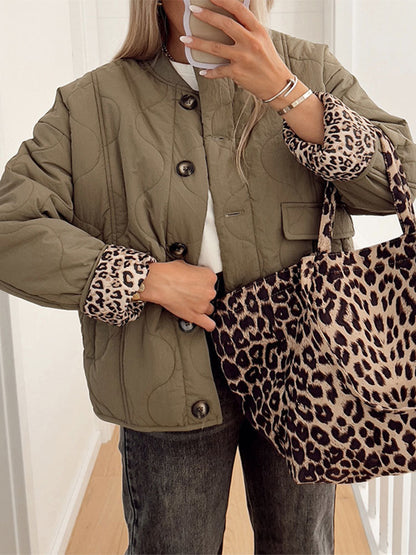 Nika™ | Mantel mit Futter im Leopardenmuster