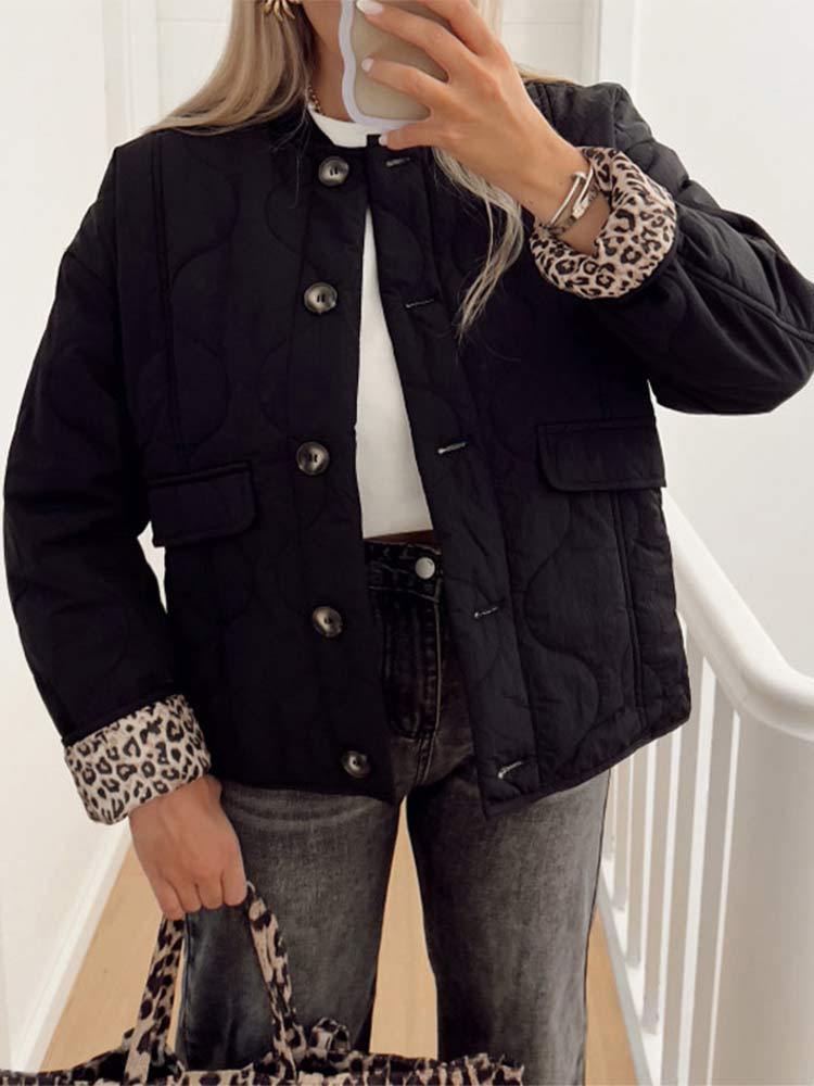 Nika™ | Mantel mit Futter im Leopardenmuster