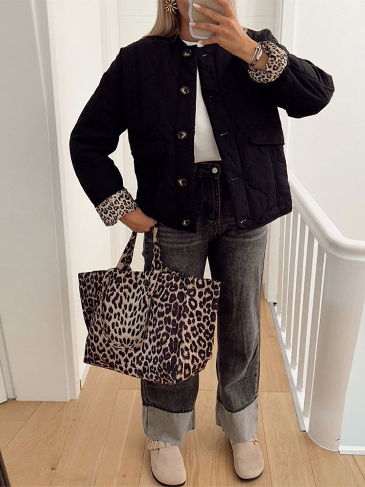 Nika™ | Mantel mit Futter im Leopardenmuster