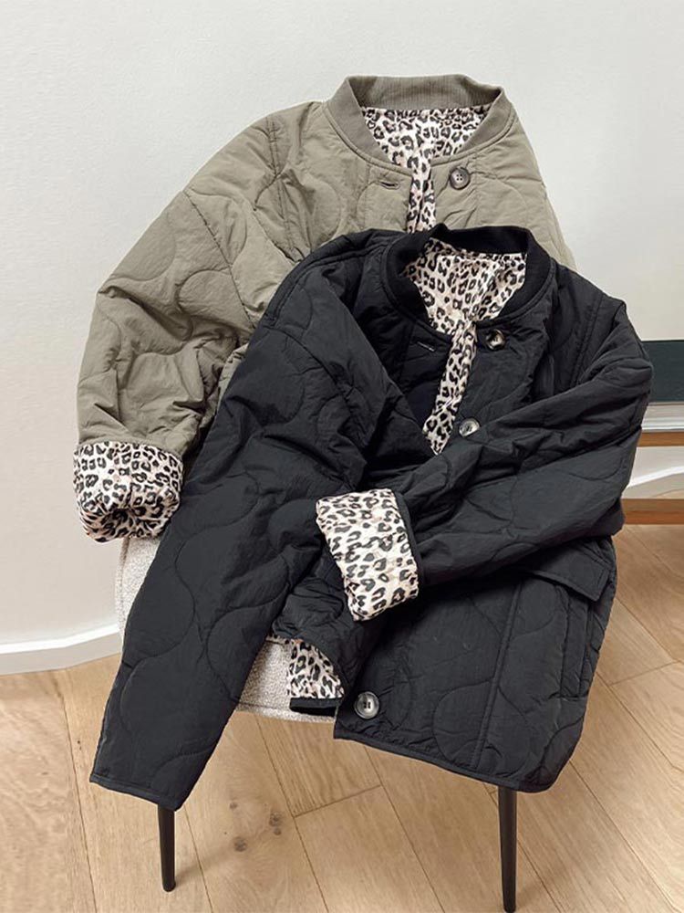 Nika™ | Mantel mit Futter im Leopardenmuster