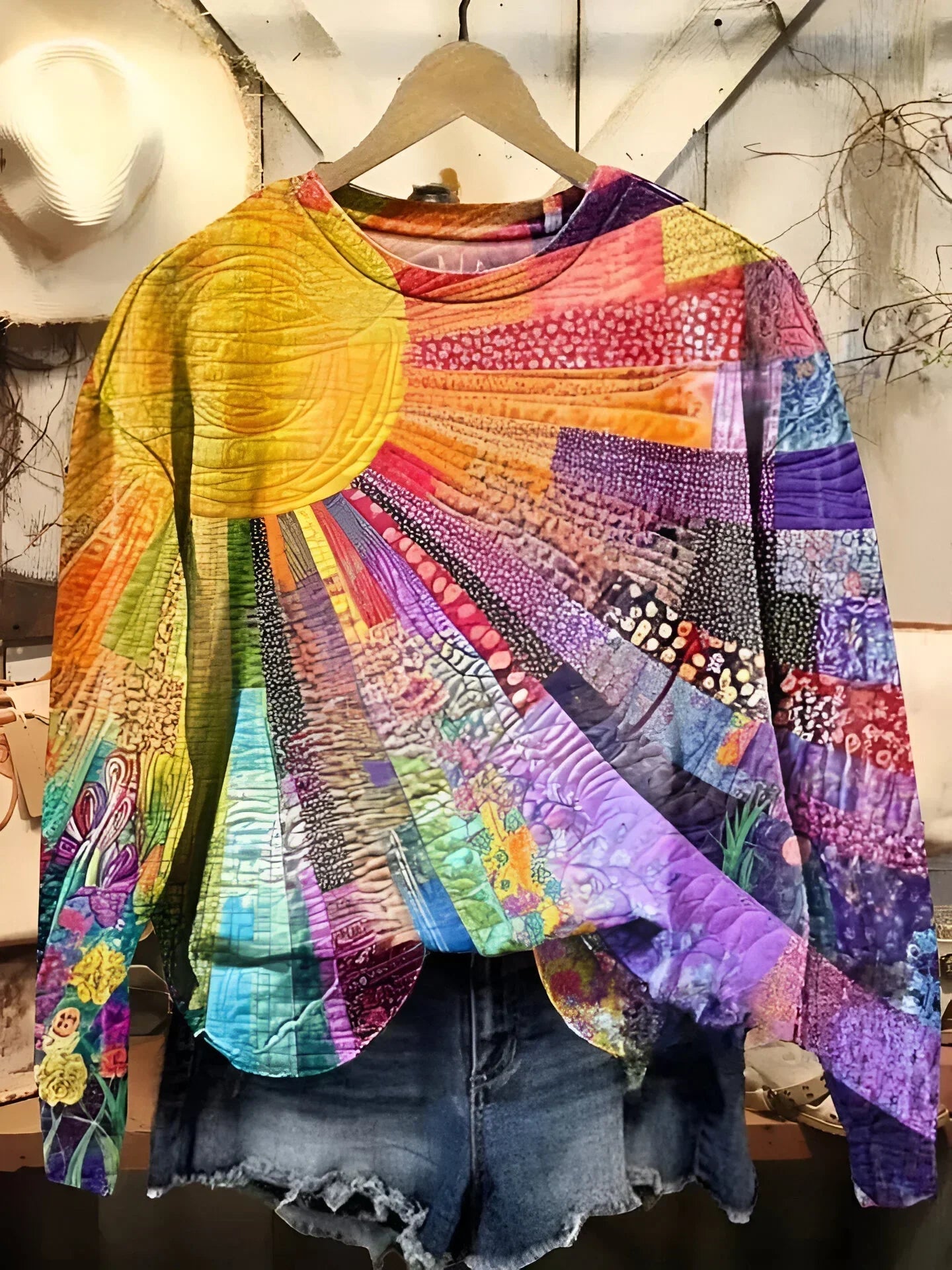Elin| Buntes Sunburst-Sweatshirt