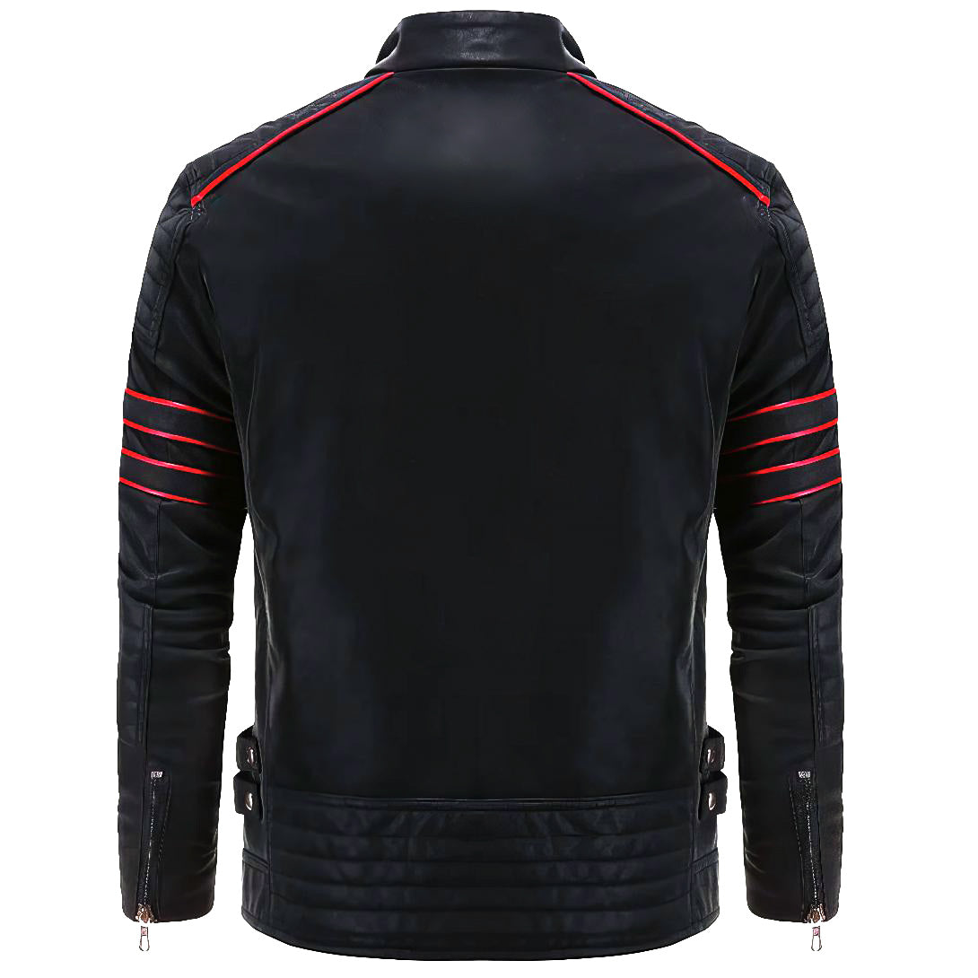 Adrian - Retro Bikerjacke aus Leder